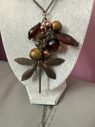 Statement dragonfly necklace - dragonfly,