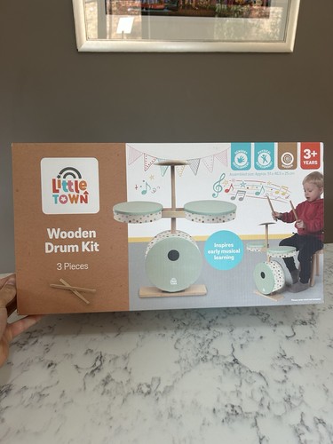 Aldi wooden drum set - drum, 3
