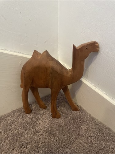 Wooden carved camel rustic - carved,