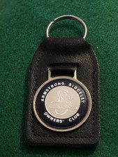Very Rare Renamel Vintage Armstrong Siddeley Owners Club Leather Metal Keyring