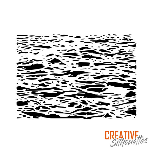 Wave water pattern stencil - wave,