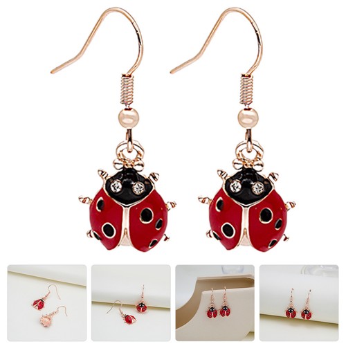 Womens ladybug earrings cute - earrings,