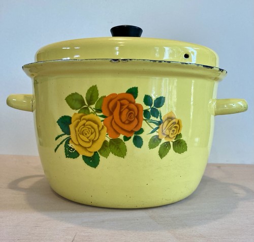 Enamel pot vintage bright - pot,,