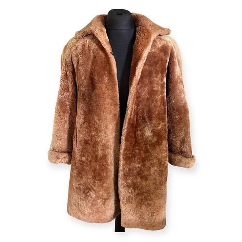 Wool sheepskin coat jacket - wool,