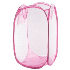 FOLDABLE LAUNDRY BAG BIN POP UP MESH WASHING LAUNDRY BASKET BAG HAMPER STORAGE