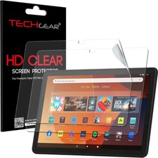 2x TECHGEAR Clear Screen Protectors for Amazon Fire HD 10 2023 / 13th Generation