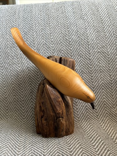 Wooden bird sculpture - bird,