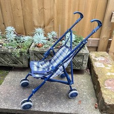 Toy Doll Stroller BLUE 22" ELC Small Foldable Buggy Pram Baby Accessory Display
