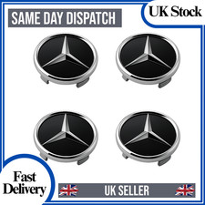 4 x Black Mercedes Benz 75mm
