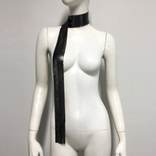 Tie Scarf Neckerchief Long Thin Skinny Glitter Party 1PC Metal Sequins Neck