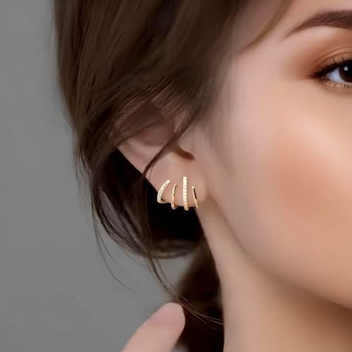 Claw earrings cuff - wrap, cz