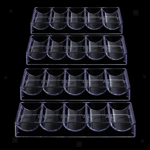 4pcs acrylic poker chips tray - acrylic,