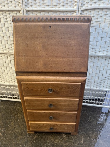 Antique oak bureau writing - antique,