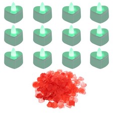 Heart Shaped LED Candles Green