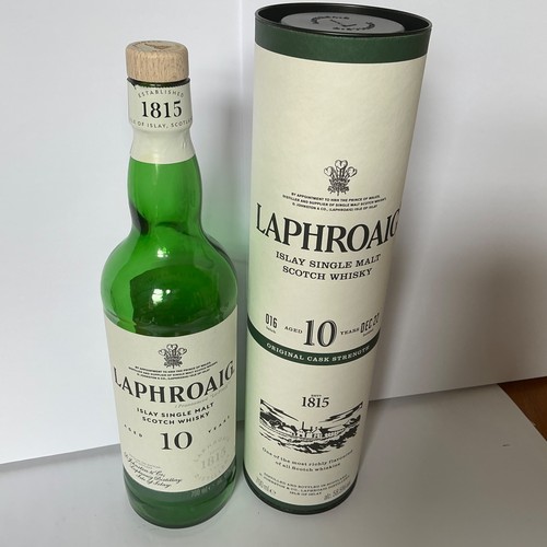 Empty whisky bottle laphroaig - whisky, _laphroaig