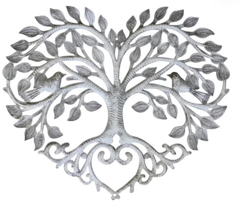Tree life silver heart - life,