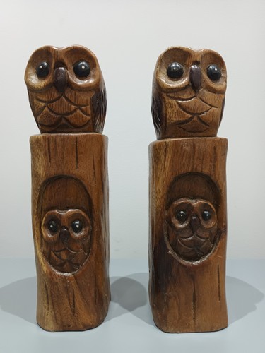 Wooden owl hand - wooden,