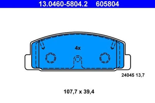 Disc brake pad set ate - set, fits