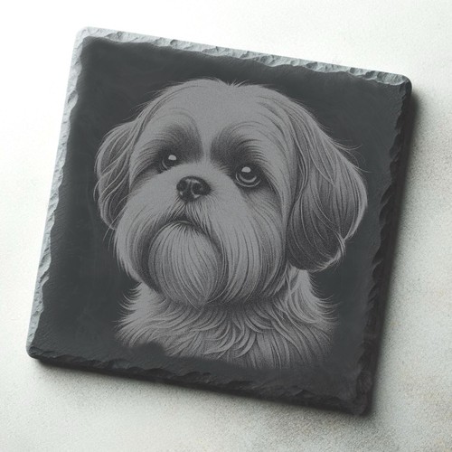 Shih tzu dog engraved slate - dog,