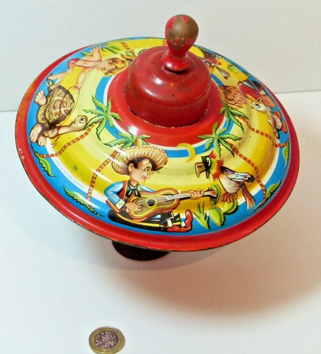 Mnn vintage tin toy spinning - mnn,