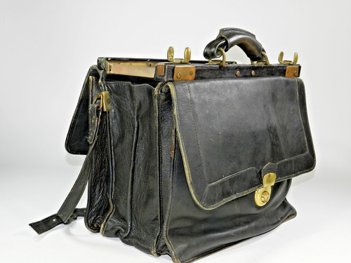 Vintage antique black leather - vintage,