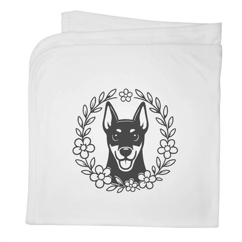 Doberman floral wreath - floral, baby