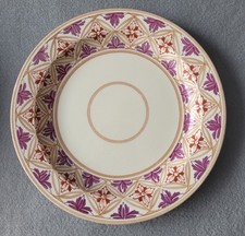 ANTIQUE SPODE HAND PAINTED RED & PUCE DESSERT PLATE C1800-10