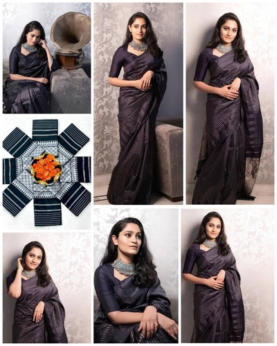 Ethnic lichi silk saree - silk,