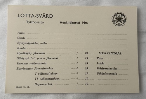Ww2 finnish lotta svärd - finnish,