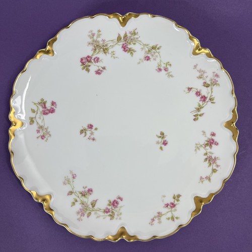 Pink rose pattern platter - pink,