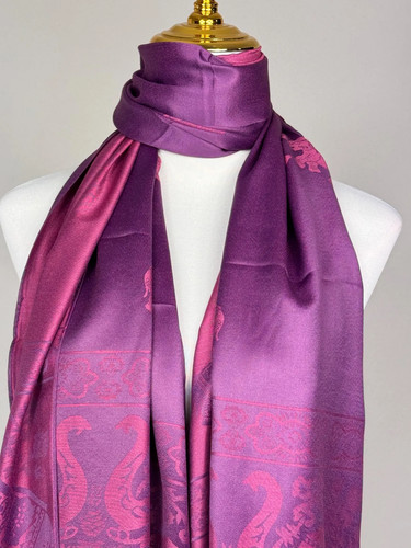 Handmade silk pashmina shawl - pashmina,