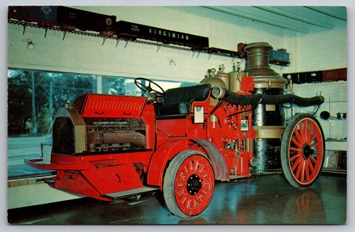 Postcard horse drawn steam - postcard,