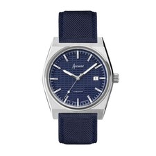 Accurist Origin 41mm Mens Round Silver Analogue Watch with Navy Strap