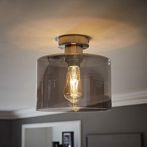 Smoke glass ceiling light - glass,