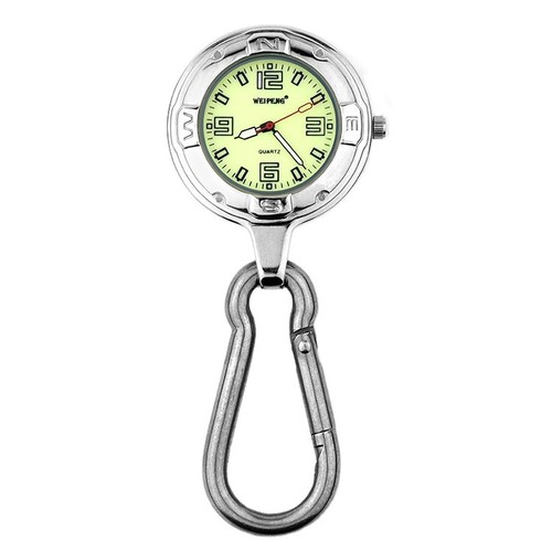 Silver clip carabiner fob - on,