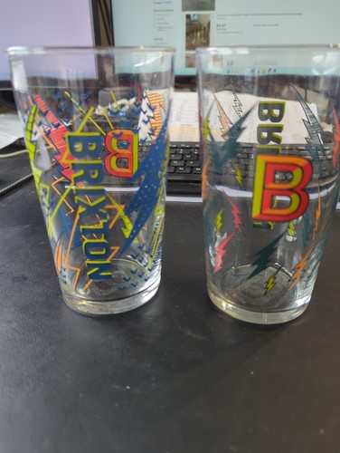 Brixton pint glasses 2 used - brixton,