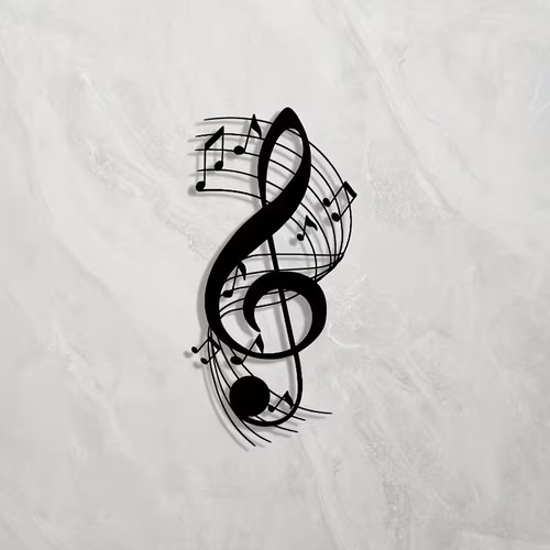 Treble clef metal - clef, wall