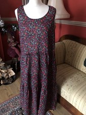 Gudrun Sjoden Dress Large Midi Smock Arty Organic Cotton Pockets Pit2pit 22.5”