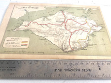 ISLE WIGHT RAILWAYS CLEARING HOUSE MAP 1899 VGC RYDE FRESHWATER BEMBRIDGE COWES