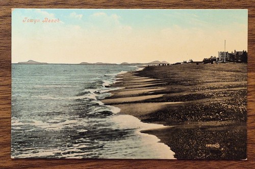 Towyn beach vintage postcard - towyn,