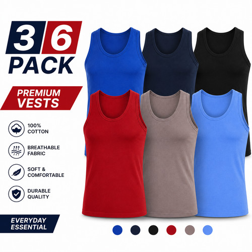 Pack mens vest tops - 6,