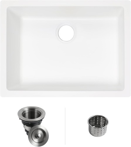 White kitchen sink - white, undermount