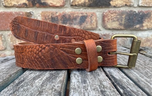 Cognac crocodile look buffalo - cognac,