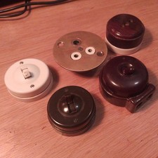 Job Lot  Old vintage dolly Toggle light Switches And old Brass socket 