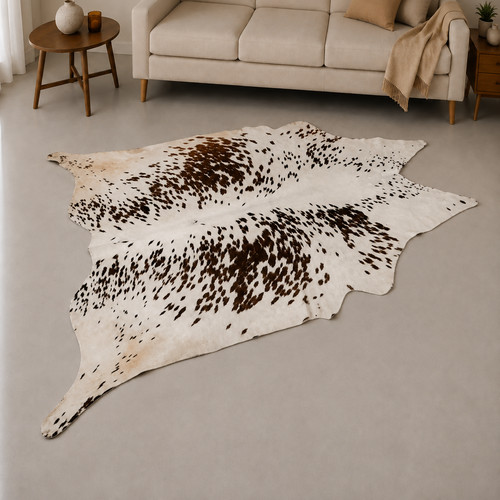 Genuine brown white cowhide - genuine,