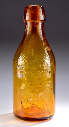 Amber glass bottle - glass,