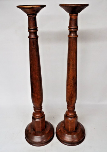 Very large 82cm pair carved - ,