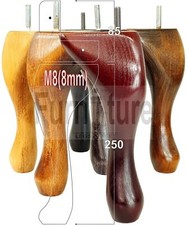 4 Replacement Traditional Queen Anne Furniture Leg 250mm High Sofa Chair Beds M8
