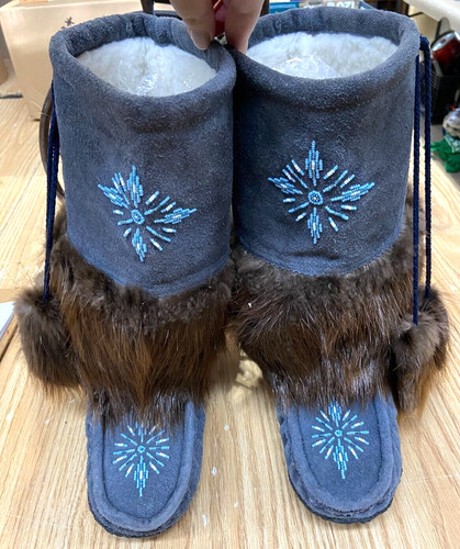 Native american blue leather - blue,