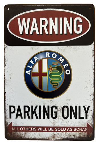 Alfa romeo parking tin - parking,